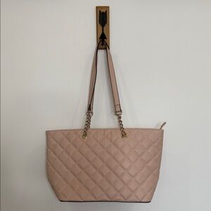 Quilted Tote Bag in Blush